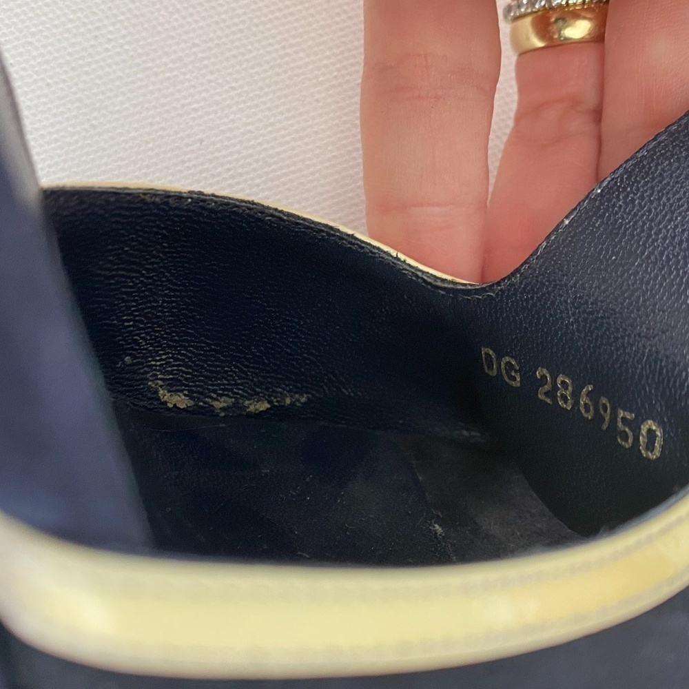 Yves Saint Laurent Navy Suede Wedges Size 36 - Picture 11 of 12